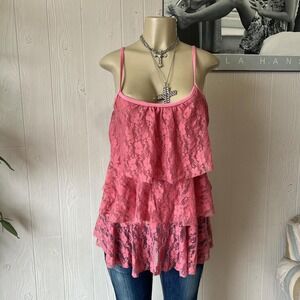 Peach salmon pink full lace‎ flowy tank 💋💖💓🌸